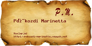 Pákozdi Marinetta névjegykártya